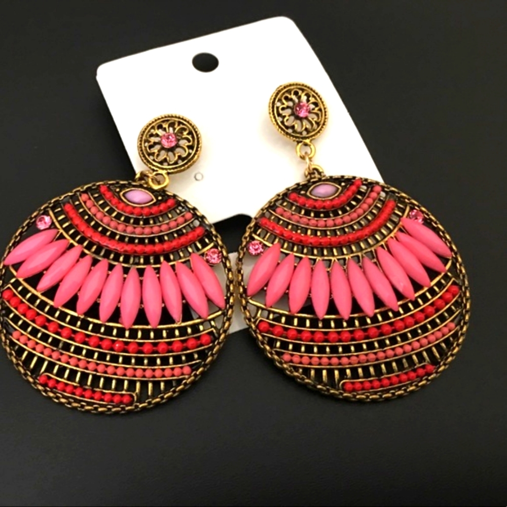 Pink Statement Earrings